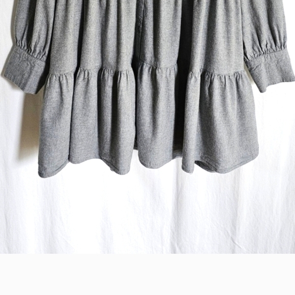 🇪🇦 Zara Grey Tiered Mini Shirt Dress - Picture 9 of 16